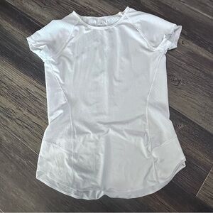 White Athleta XS workout shirt zippered pocket stretch